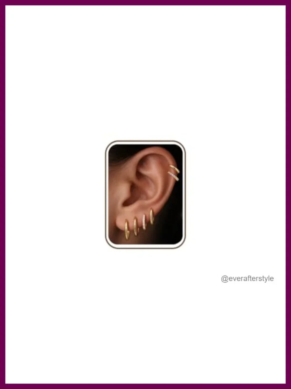 14K Gold Plated Hypoallergenic Hoop Earrings Set - 6 Pairs CZ & Smooth - Girls